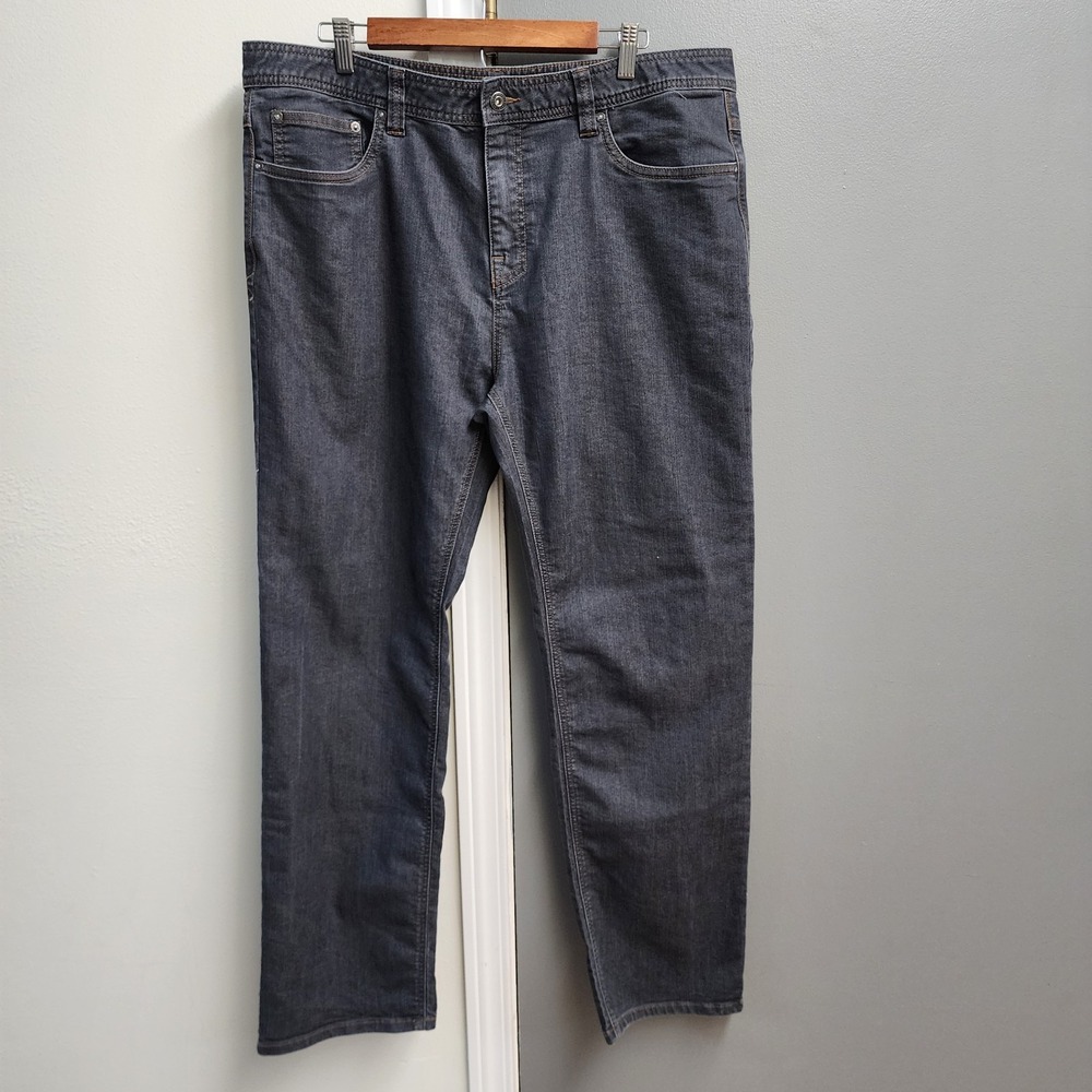 prAna Jeans Men 38 Denim Blue Gray Jeans Slim Fit Straight Leg Stretch Gorpcore